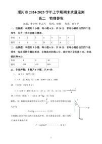 漯河市2024—2025学年上学期期末质量监测高二物理答案
