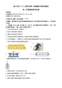 浙江省杭州第十四中学2024-2025学年高一上学期期末阶段性测试物理试卷（原卷版+解析版）