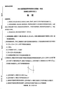 2025青桐鸣高三下学期3月大联考-物理试题+答案