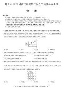 2025蚌埠高三下学期3月第二次模拟考试物理PDF版含解析