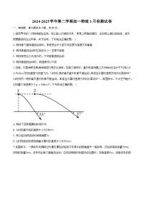 安徽省淮南市2024-2025学年第二学期高一物理3月检测试卷