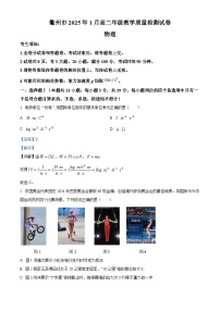 浙江省衢州市2024-2025学年高二上学期期末物理试题（解析版）