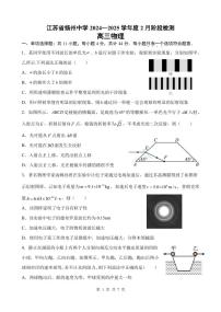 江苏省扬州中学2024-2025学年高三下学期2月月考物理试题+答案