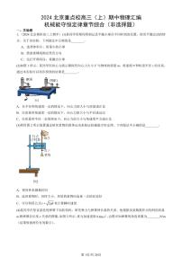2024北京重点校高三（上）期中真题物理汇编：机械能守恒定律章节综合（非选择题）