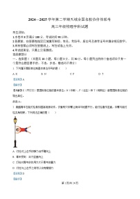 浙江省天域全国名校协作体2024-2025学年高三下学期3月月考物理试题 含解析