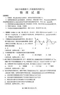 2024届河南省南阳市高二下学期（期末考）-物理试题（含答案）