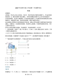 广东省深圳市2025届高三下学期第一次调研考试（一模）物理试卷 含解析