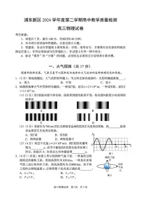 上海市浦东新区2025届高三高考模拟第二次模拟-物理试卷+答案