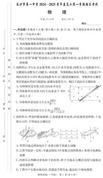 湖南省长沙市第一中学2024-2025学年高二上学期期末考试（1月）物理试卷（含答案）