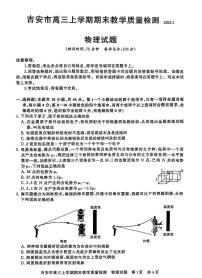 江西省吉安市2025届高三上学期1月期末教学质量检测物理试卷（含答案）