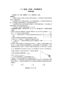 2025届山东省部分学校高三下学期4月模拟考试（图片版）物理试卷