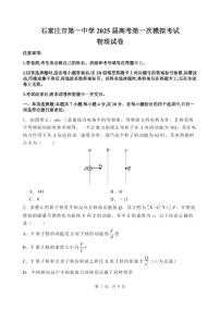 石家庄市第一中学2025届高考第一次模拟考试物理试卷（含答案）