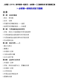 人教版（2019）高考物理一轮复习：必修第一、二、三册知识点复习提纲汇编（全面！）