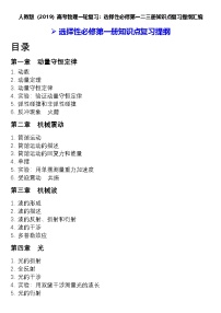 人教版（2019）高考物理一轮复习：选择性必修第一、二、三册知识点复习提纲汇编（全面！）