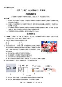 浙江省宁波十校联考2024-2025学年高三下学期3月联考物理试卷（含答案）