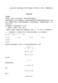 2025届广东省实验中学等三校高三下学期2月第一次模拟考试物理试题 （解析版）