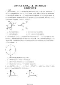2023-2025北京高三（上）期末真题物理汇编：机械能守恒定律