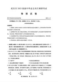 湖北省武汉市2025届高三下学期4月调研考试物理试卷（PDF版含答案）