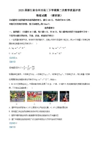 2025届浙江省台州市高三下学期第二次教学质量评估物理试题 （解析版）