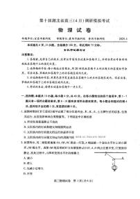 2025年湖北高三下学期4月物理试题及答案