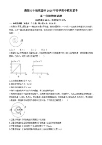 河南省南阳市十校联盟体2024-2025学年高一下学期期中模拟联考物理试卷（Word版附解析）