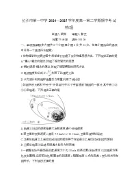 湖南省长沙市第一中学2024-2025学年高一下学期期中考试物理试卷（Word版附解析）