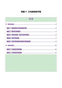 2025年高考物理二轮复习讲练测（新高考通用）专题01 力与物体的平衡（练习）（原卷版）