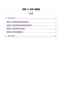 2025年高考物理二轮复习讲练测（新高考通用）专题16 光学 电磁波（练习）（解析版）