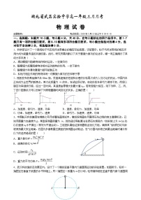 武昌实验中学2024-2025学年高一下学期3月月考物理试卷（word版含答案）