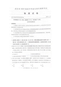 湖北省武汉市2025年4月高三第四调考物理试卷含答案