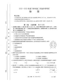 河南省平顶山市等5地2022-2023学年高二下学期开学考 物理试卷（含答案）