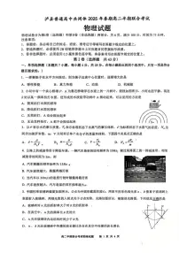 四川省泸州市泸县高中共同体2024-2025学年高二下学期4月期中联考物理试卷（PDF版附答案）