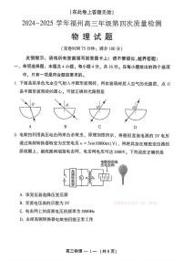 2025年福州高三下学期4月检测四物理试题及答案