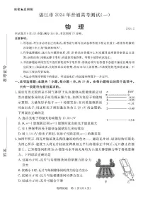 2024届广东省湛江市普通高考第一次模拟考试 物理试卷（含答案）