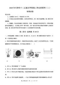 2025年天津市十二区重点学校高三二模物理试卷和答案