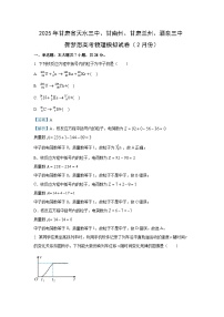 2025年甘肃省天水三中、甘南州、甘肃兰州、酒泉三中高三下学期新梦想高考模拟（2月份）物理试卷（解析版）