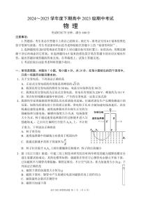 四川成都蓉城名校联盟2024-2025学年高二下学期期中考试物理试题（含答案）