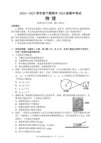四川成都蓉城名校联盟2024-2025学年高一下学期期中考试物理试题（含答案）