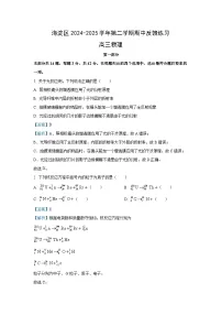 北京市海淀区2024-2025学年高三下学期一模（期中）反馈练习物理试题（解析版）