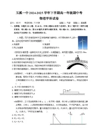 云南省玉溪市一中2024-2025学年高一下学期期中考试物理试卷（Word版附答案）