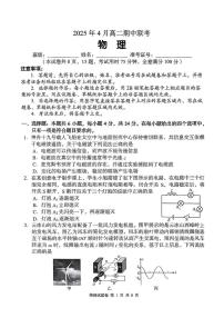 湖南省三新协作体2024-2025学年高二下学期4月期中联考物理试题（PDF版附解析）