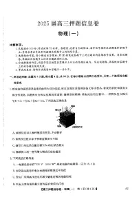 九师联盟2025届高三下学期5月押题信息卷（一）物理试卷+答案