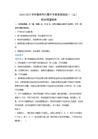 重庆市巴蜀中学教育集团2024-2025学年高一上学期期末物理试卷（解析版）