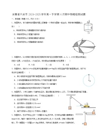 安徽省六安市2024-2025学年高一下学期4月期中物理检测试题（含答案）