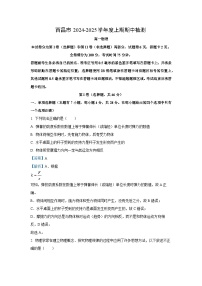四川省凉山彝族自治州西昌市2024-2025学年高一上学期期中检测物理试卷（解析版）