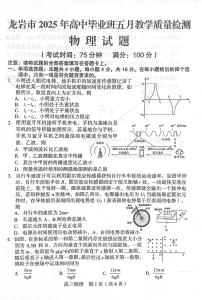 物理丨福建省龙岩市2025届高三下学期5月教学质量检测试卷及答案