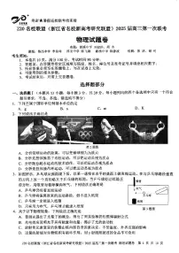 2025届Z20名校联盟(浙江省名校新高考研究联盟)高三第一次联考物理试卷（含答案）