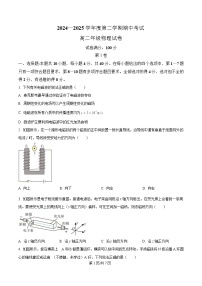 湖北省武汉市2024-2025学年高二下学期期中考试物理试卷（Word版附解析）