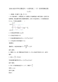 安徽省部分学校2024-2025学年高二下学期3月调研考试物理试题（解析版）