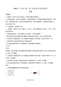 安徽省江南十校2024-2025学年高二上学期12月联考物理试卷 含解析